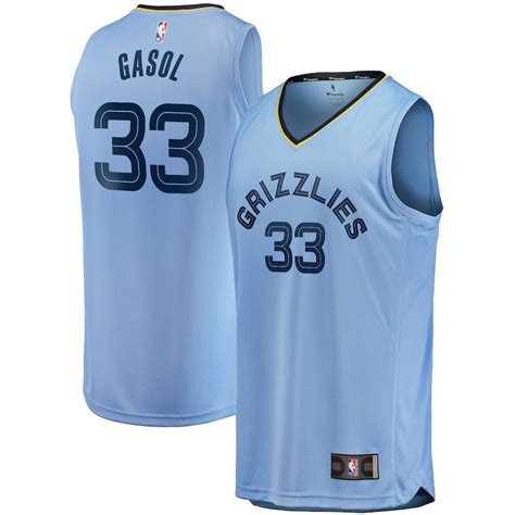 Mens Fanatics Branded Marc Gasol Light Blue Memphis Grizzlies Fast