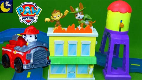 New Paw Patrol Toys Marshalls Town Rescue Playset Motorized Fire Truck