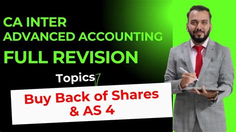 CA INTER Advanced Accounting Buy Back AS 4 Revision With