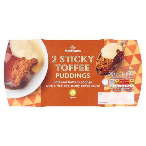 Morrisons Sticky Toffee Puddings 2 X 105g HelloSupermarket