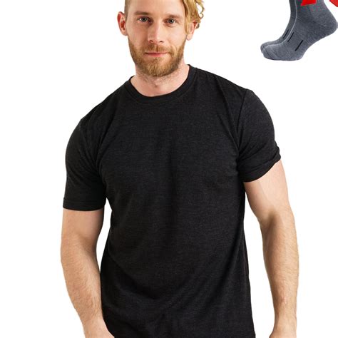 Men's Merino Wool T-shirt Melange Black – Merino Tech