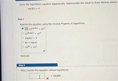 Solved Solve the logarithmic equation algebraically. | Chegg.com