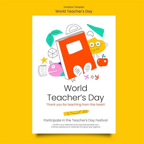 Free Psd World Teachers Day Invitation Template