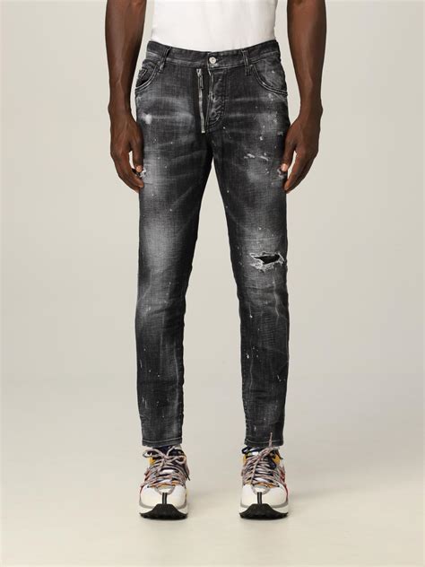 Dsquared2 Jeans In Washed Denim Black Dsquared2 Jeans