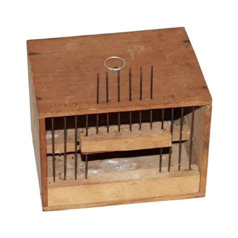 Ancienne Petite Cage De Transport Oiseau En Bois Eur Picclick Fr