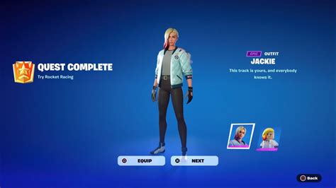 Getting The Free Jackie Skin In Fortnite Reaching Gold In Rocket Racing Youtube