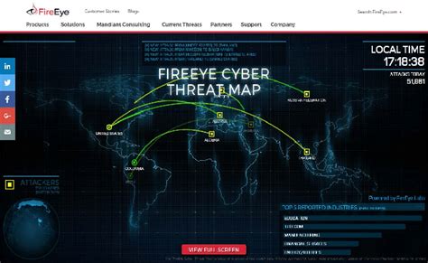 FireEye Cyber Threat Map Visualization System Interface [11] | Download ...