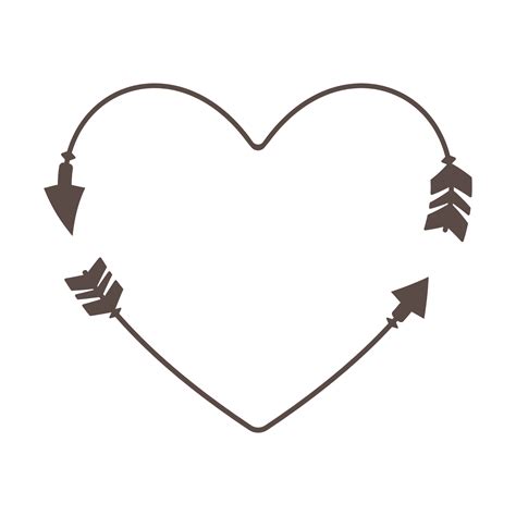 Hipster Heart Arrow Frame Arrows In Boho Style Tribal Arrows 22386218 Png