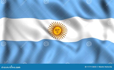 Argentinian Flag Waving in the Wind Stock Illustration - Illustration ...