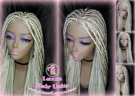 Box Braid Wig Blonde 613 Platinum Lace Baby Hair Unit Small Etsy