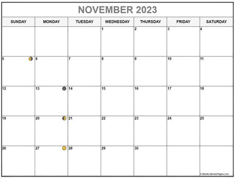 November 2023 Calendar Moon - Get Calendar 2023 Update