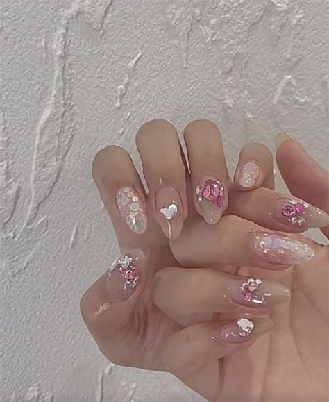 𝘭𝘦𝘦𝘯𝘢 𝘴𝘢𝘬𝘶𝘳𝘢 Kawaii nails Pretty gel nails Blush nails