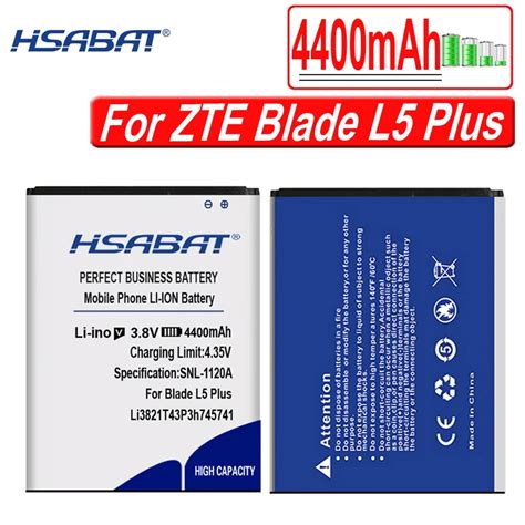 HSABAT Li3821T43P3h745741 4400mAh batterie Für ZTE Klinge L5 Plus