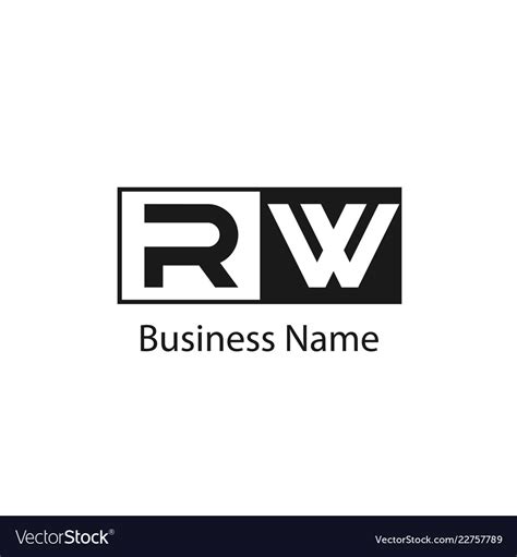 Initial Letter Rw Logo Template Design Royalty Free Vector