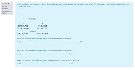 Solved Question 5 A firm produces two products: X and Y. The | Chegg.com