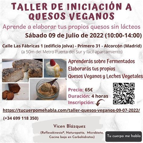 Taller De Quesos Veganos Tu Cuerpo Me Habla