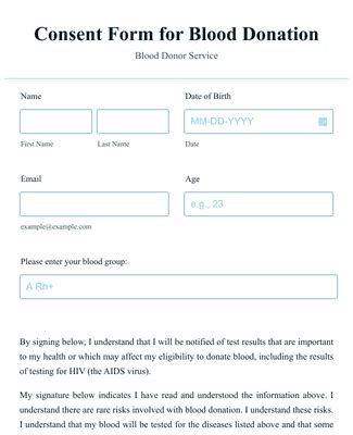 Blood Transfusion Consent Form Template Jotform