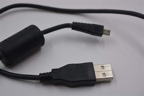 Computer Equipment, a Long, Black Micro USB Cable from a Digital Camera ...