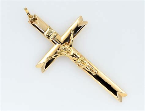 Anhänger Kreuz mit Korpus 583 000 14 K Gelbgold Juwelier von Wetsch