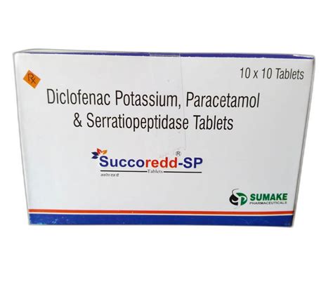 Diclofenac Potassium Paracetamol Serratiopeptidase Tablets Packaging Type Strips At Best