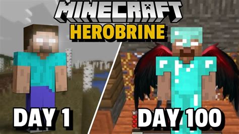 I Survived 100 Days As Herobrine In Minecraft Hardcore YouTube