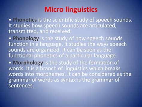 Linguistics definition and its branches.PPTX | Science 
