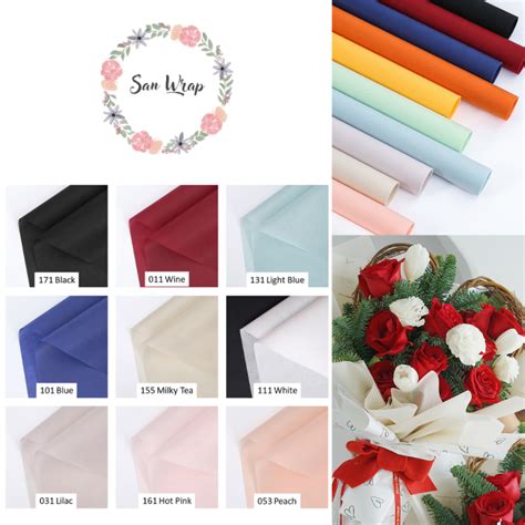 5 Lembar Flower Wrapping Paper Varian Kain Spunbond Kertas Buket