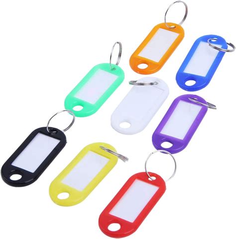 X Multi Colors Plastic Key Id Tags Luggage Id Labels With Split Ring