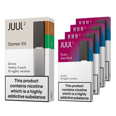 JUUL2 Starter Kit With 8 Ruby Menthol Pods Health And Care