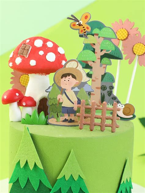 Boom Paddestoel Huis Bos Cake Toppers Voor Kid Grandado