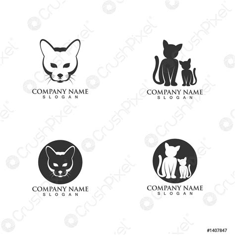 Cat Logo Design Pet Logotype Vector Stock Vector 1407847 Crushpixel