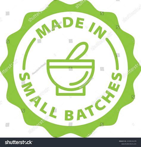 Made Small Batches Green Stamp Outline Stock Vector Royalty Free