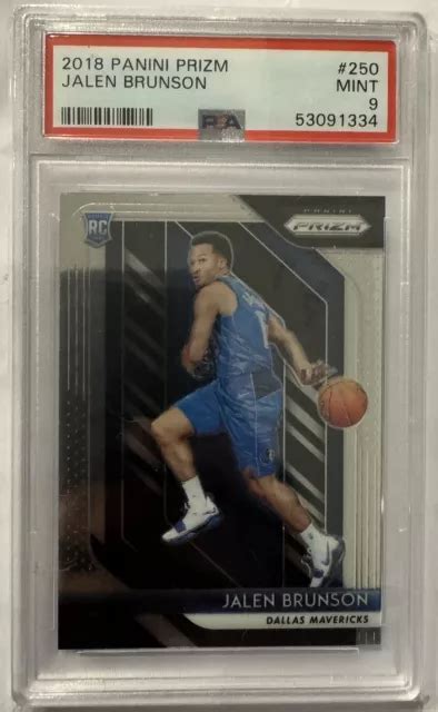 JALEN BRUNSON 2018 19 Panini Prizm Rookie RC 250 Graded PSA 9 MINT EUR