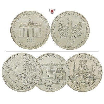 Bundesrepublik Deutschland 10 DM 1987 1997 9 69 G Fein Vz St 10 DM