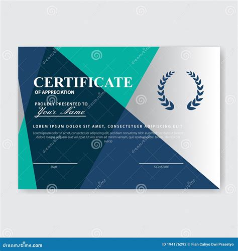 Modelo De Pr Mio De Certificado Criativo De Aprecia O Ilustra O Stock