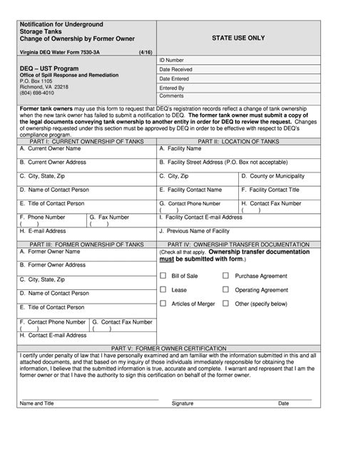 Fillable Online Deq Virginia Notification For Underground Storage Tanks