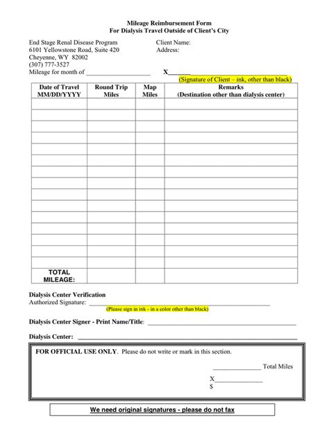 Mileage Reimbursement Form Download Free Documents For Pdf Word And Excel