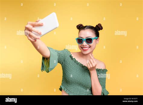 Asian Woman Taking Selfies Hi Res Stock Photography And Images Alamy