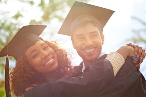 Our Future Is Bright University Students On Graduation Day Stock