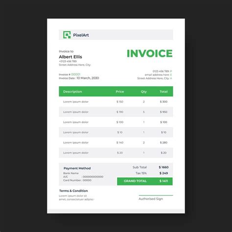 Premium Vector Professional Clean And Simple Invoice Design Template