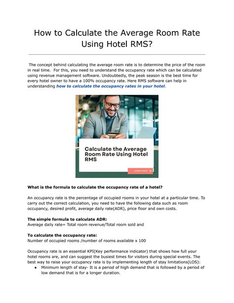 How To Calculate The Average Room Rate Using Hotel Rms By Pricepointca Issuu