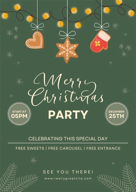 Page Free Printable Customizable Christmas Flyer Templates Canva