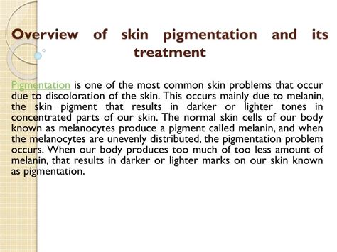 Ppt Skin Pigmentation And Its Treatment Powerpoint Presentation Free