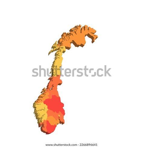 Norway Political Map Administrative Divisions Counties Stock Vector ...