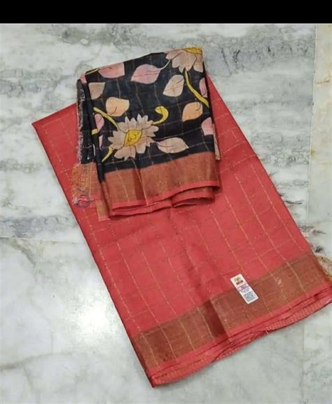 Pure Tussar Silk Checks Sarees Siri Designers