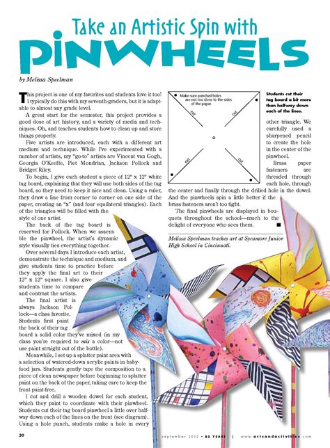 Arts And Activities Pinwheels Elementary Art Projects Art Activities