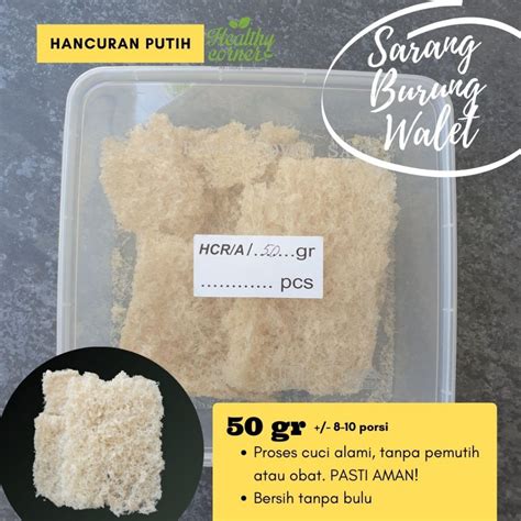 Bird Nest Sarang Burung Walet Putih Premium Hancuran Gram Jual