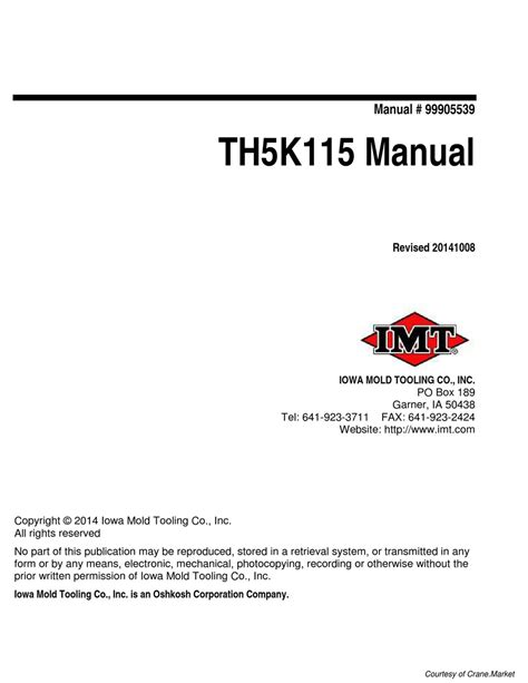 Imt Th5k115 Manual Pdf Download Manualslib