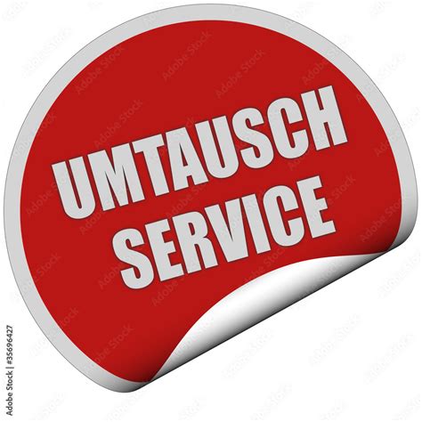 Sticker Rot Rund Curl Unten Umtausch Service Stock Illustration Adobe