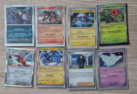 LOT DE 8 Cartes Pokémon Fr Holo Flamme Obsidiennes Sans Double EUR 2 00